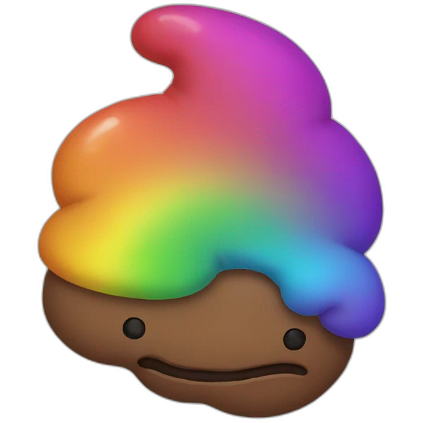 Rainbow poop emoji
