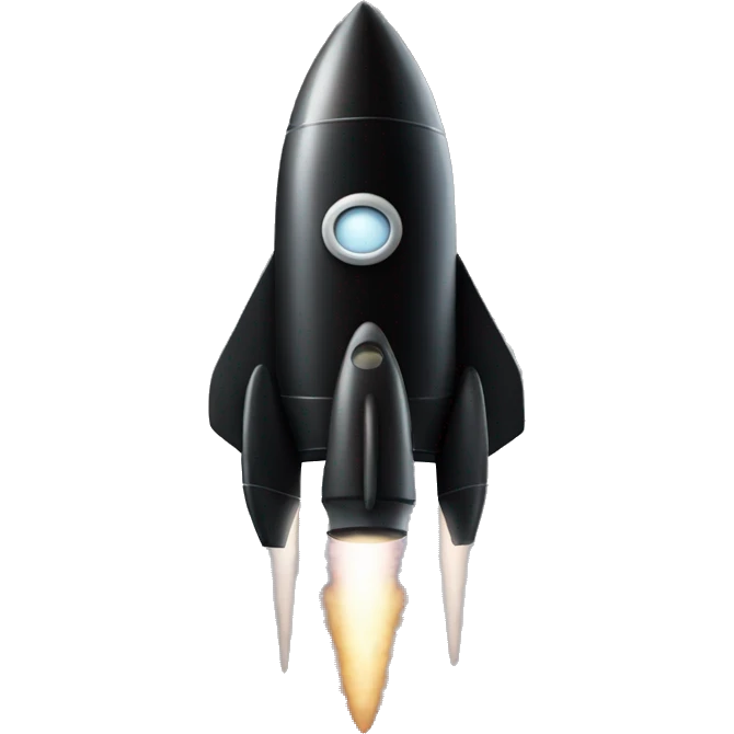 All Black rocket ship emoji
