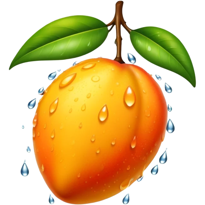 Juicy wet mango droplets emoji
