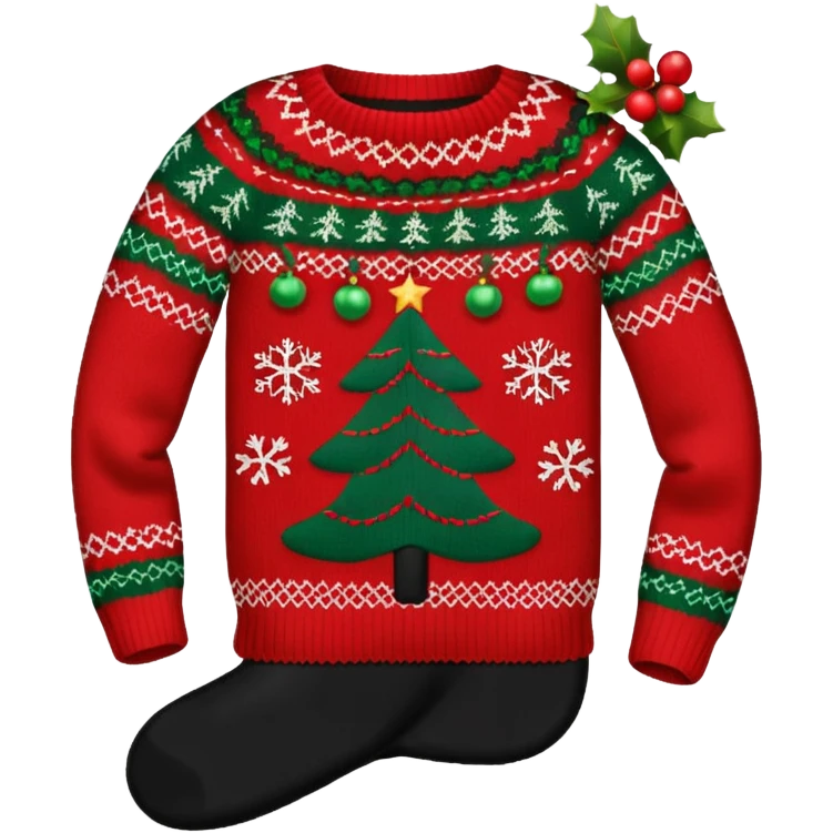 christmas sweater black stocking emoji