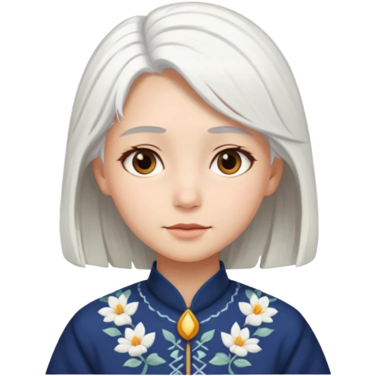 White hair monk girl emoji