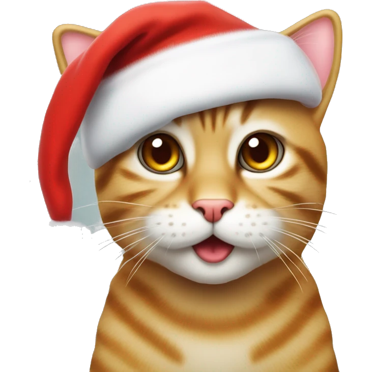 gatito atigrado con gorro de santa Claus emoji