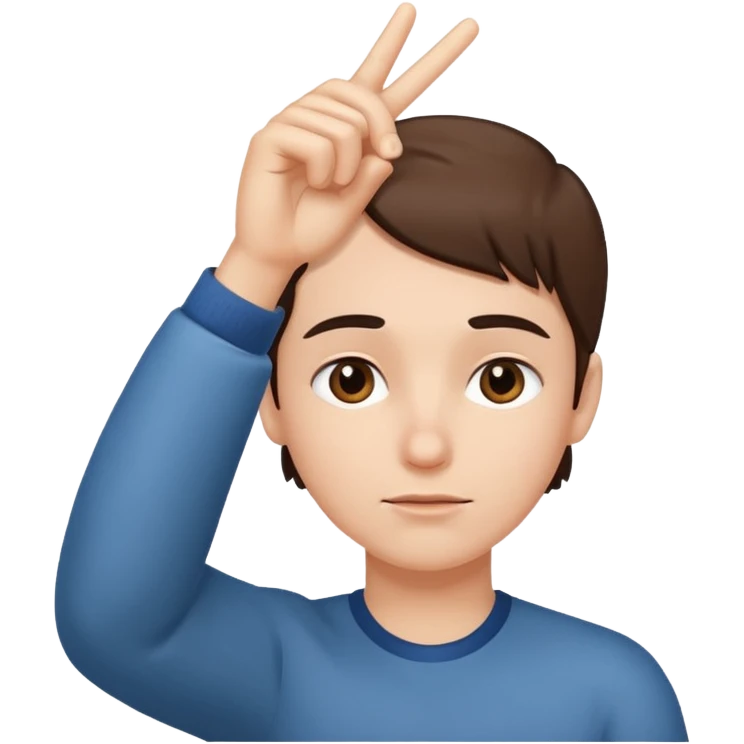 emoji of a hand pointing at the forehead area on a human face, simple cartoon style emoji