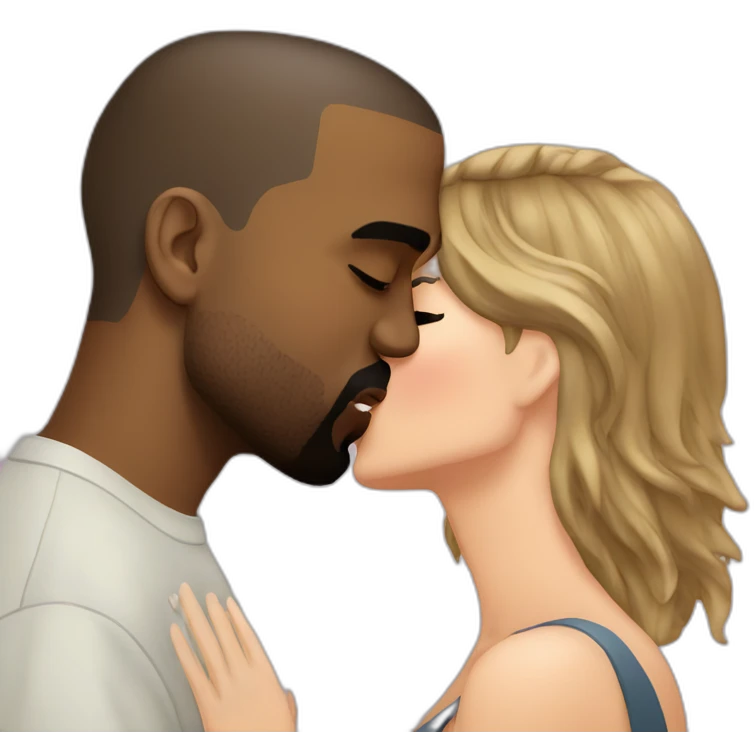 Kanye West kissing Taylor Swift emoji
