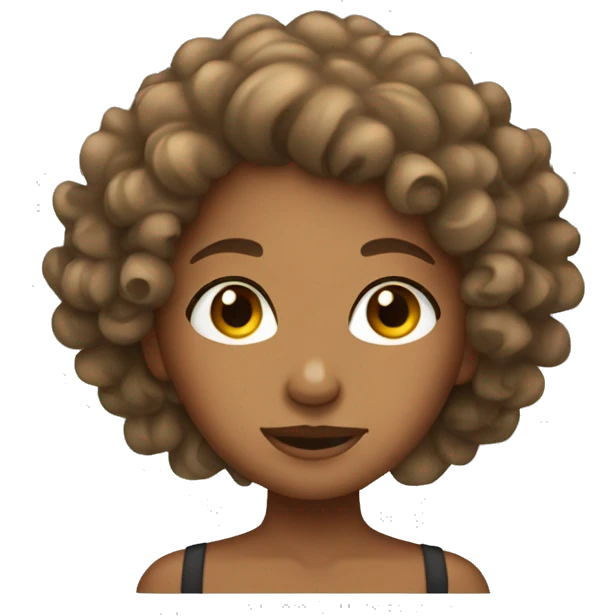 Tan girl with curly hair emoji