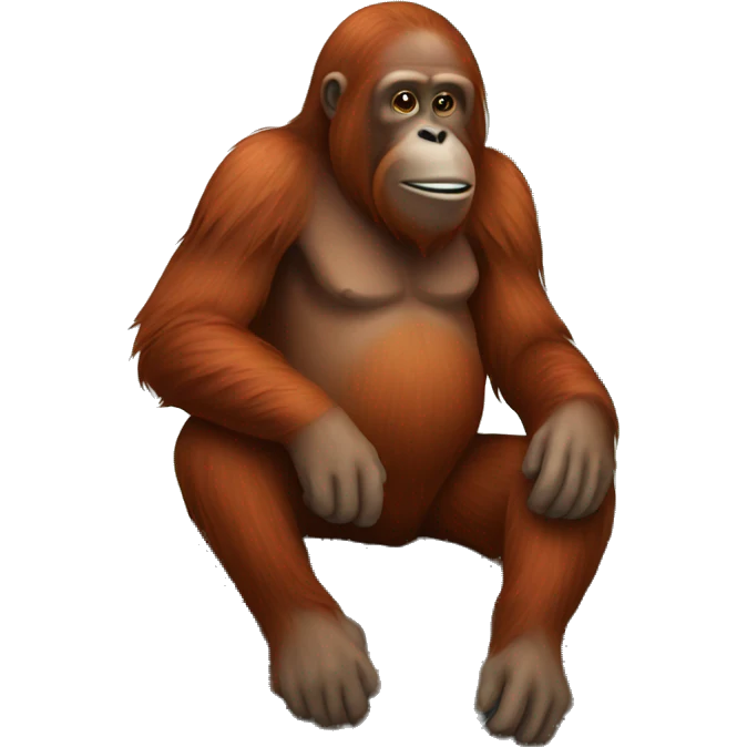ios emoji Orangutan sitting on a rock emoji