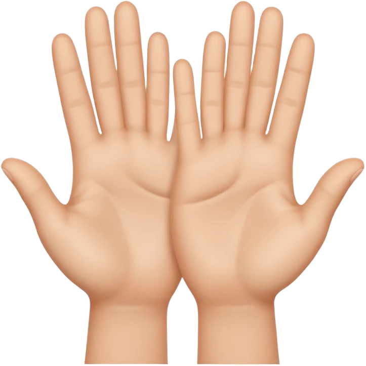 Emoji icon of open hands facing up, soft realistic skin texture, smooth shading, minimal details, centered composition emoji