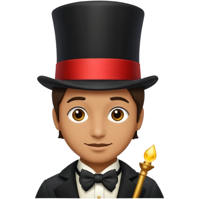 Magician with top hat,Street Performers. emoji