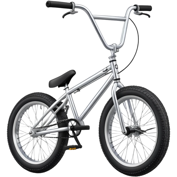 Classic BMX trick bike with detailed features, metallic frame, knobby tires, high handlebars, standard BMX proportions emoji