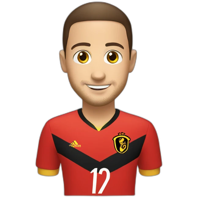 Eden hazard avec une vareuse de la belgique emoji