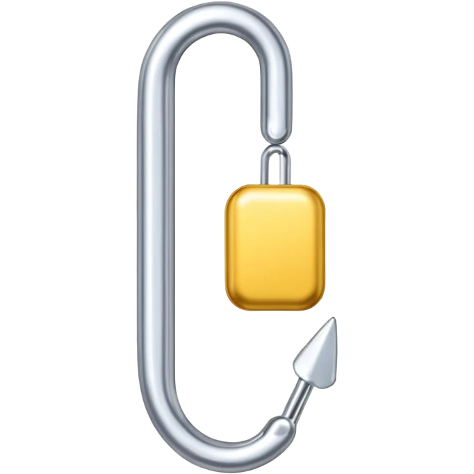 open safety pin with pointed end emoji