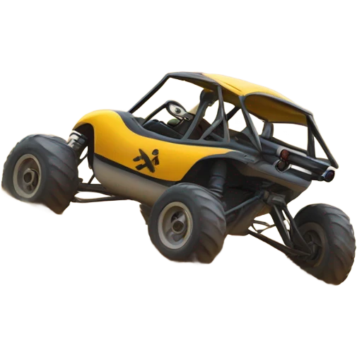 Dune buggies coming down a mountain emoji