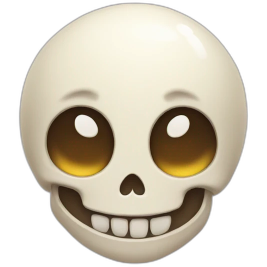 Cute kawai happy skull emoji