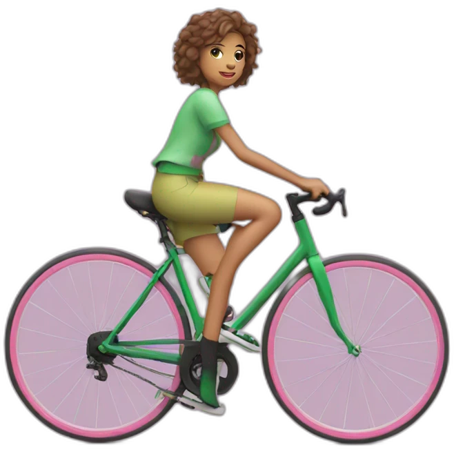 Chica con velo rosa y camisa verde emoji