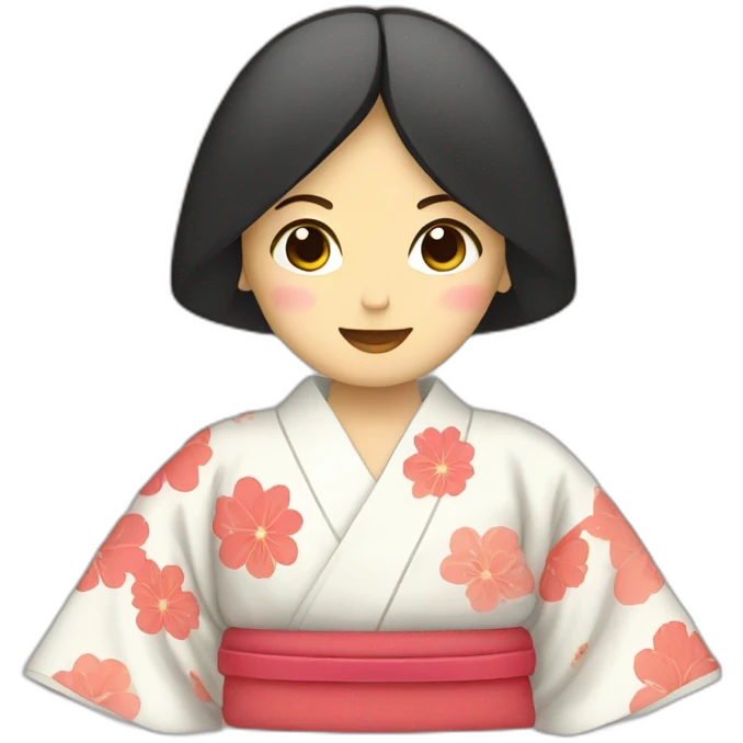 Kimono with japanese emoji