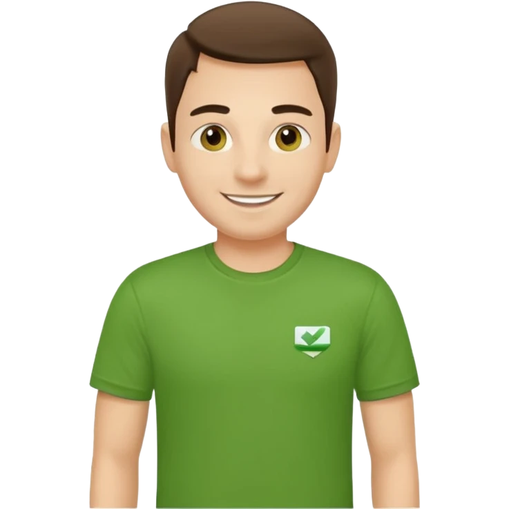 manager of delivery company in green t-shirt emoji