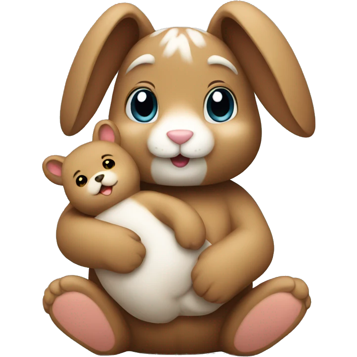 Bunny holding a bear emoji