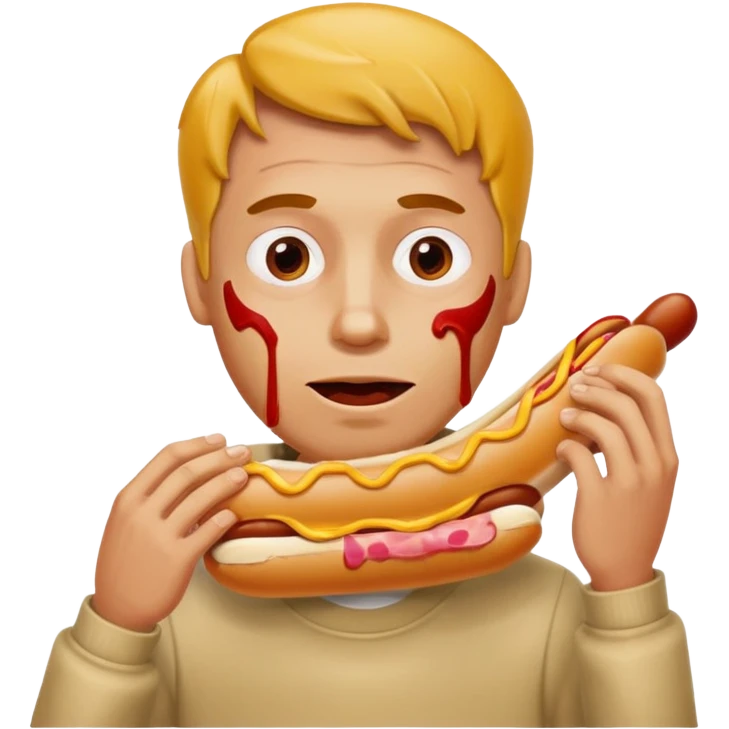 hotdog eating man emoji