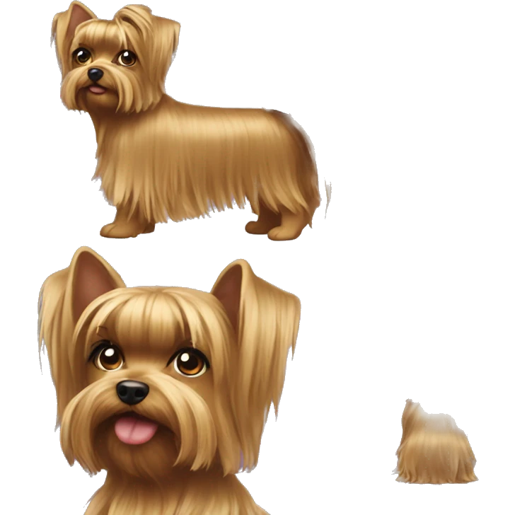 yorkshire terrier long hair girl with ponytail  emoji