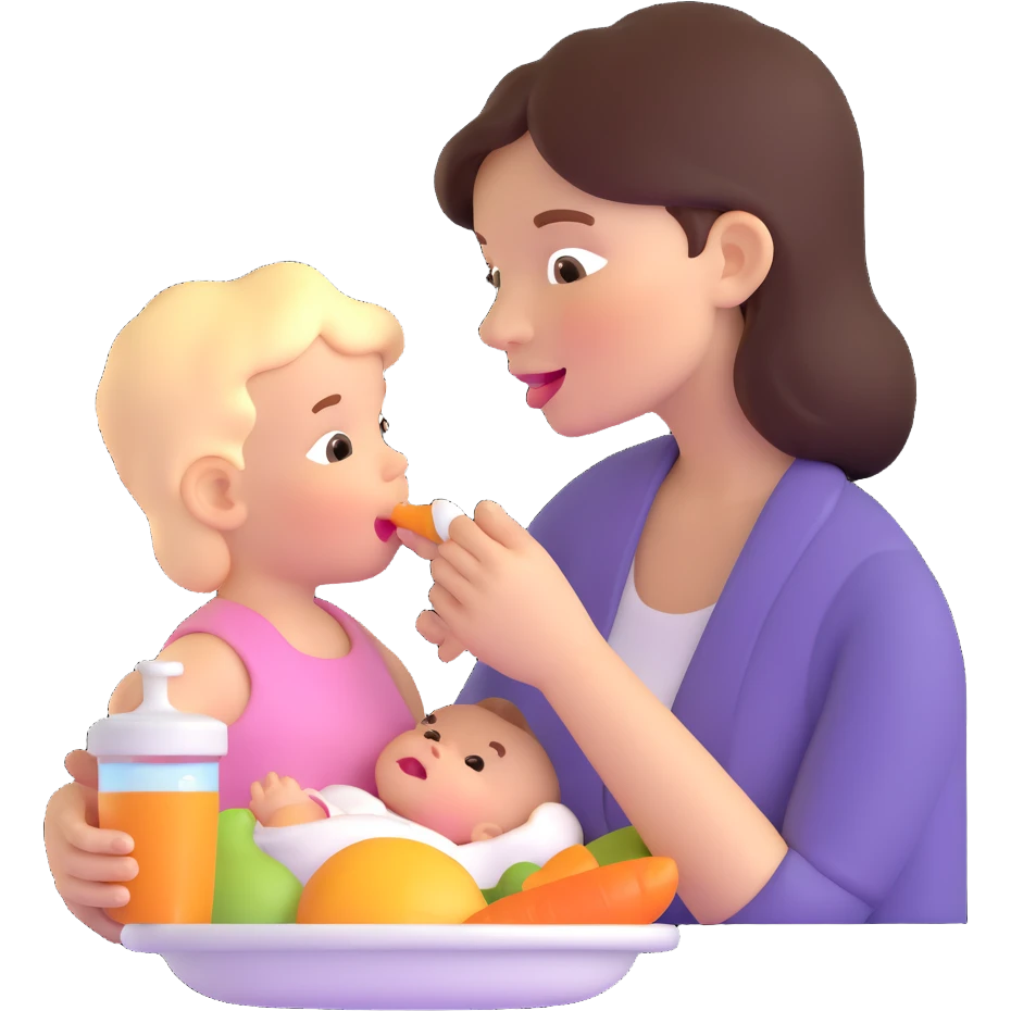 mom feeding baby emoji