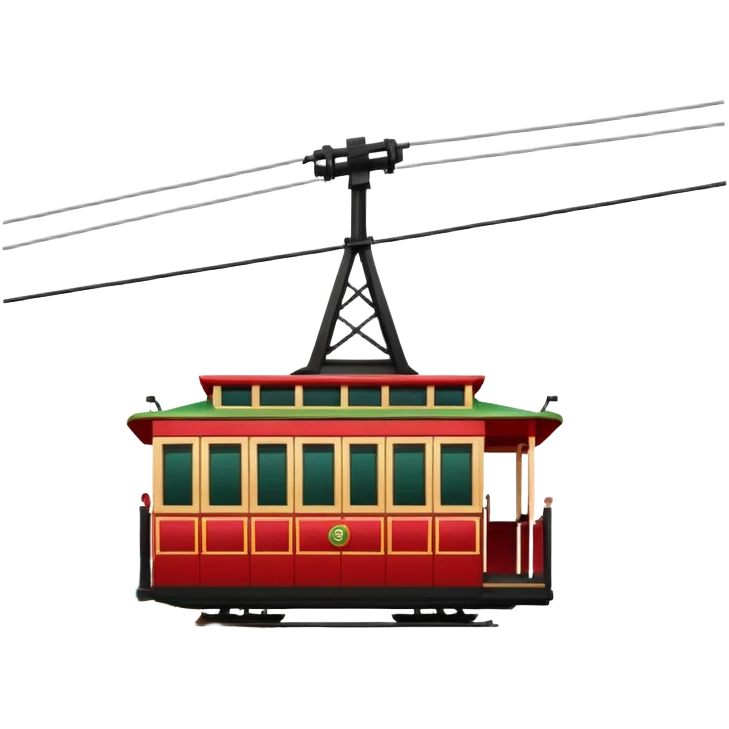 A cable car san francisco style climbing emoji