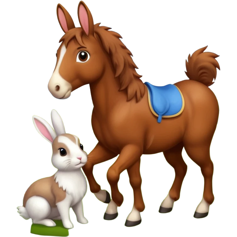 horse and a bunny playing emoji