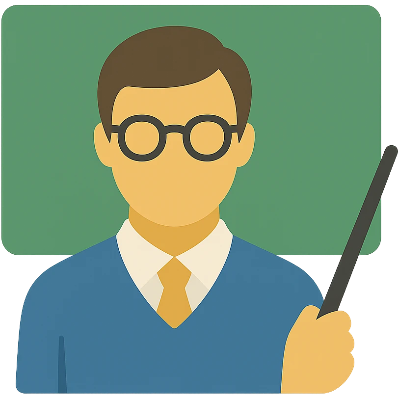 teacher, flat color icon, clean and modern emoji