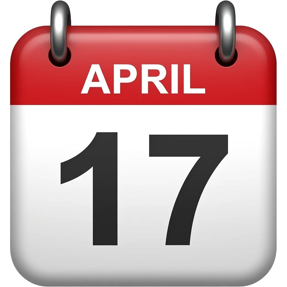 Calendar emjoi 17th April emoji