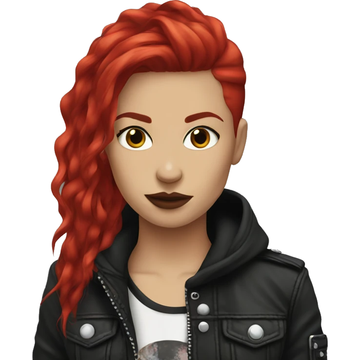 Rock punk girl red hair emoji