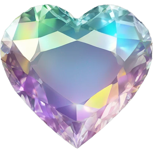 Heart shaped 56-carat iridescent diamond crystal cluster  emoji