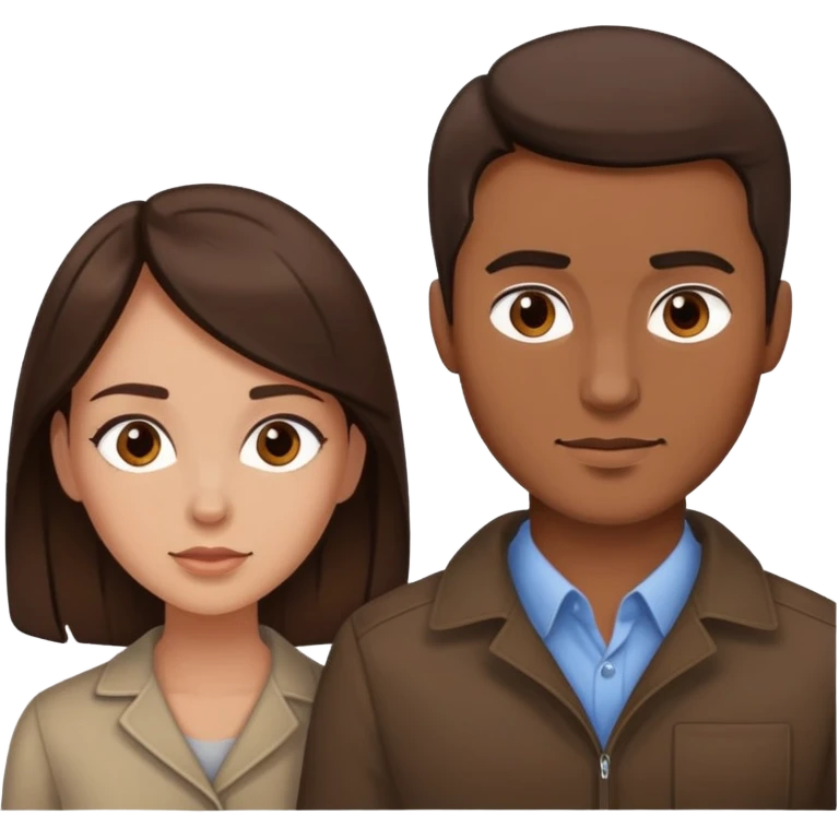 Amoureux folle brune et garçon brun  emoji