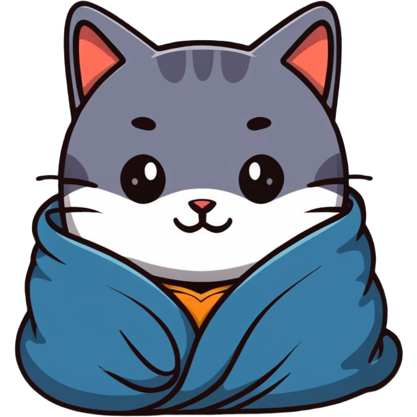 Cat in a blanket emoji