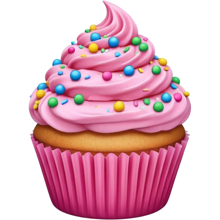 A cupcake with pink icing emoji
