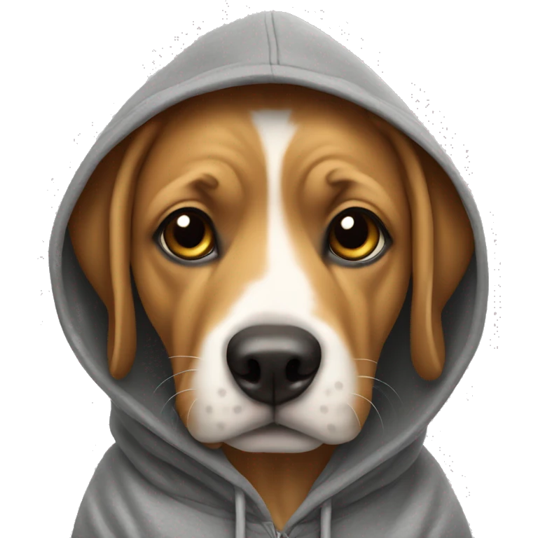 Dog wearing a hoodie emoji