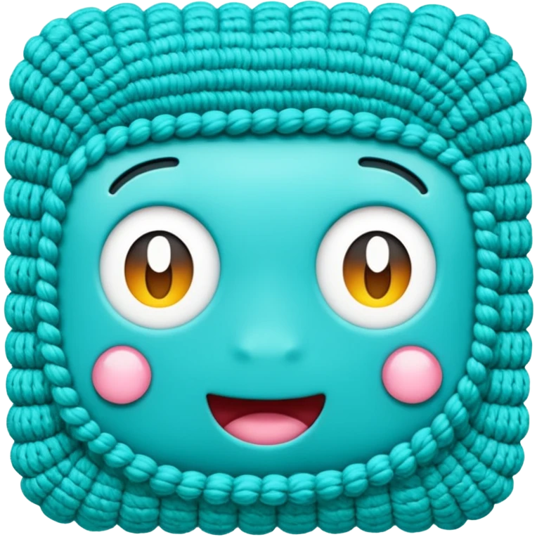 crochê na cor ciano  emoji