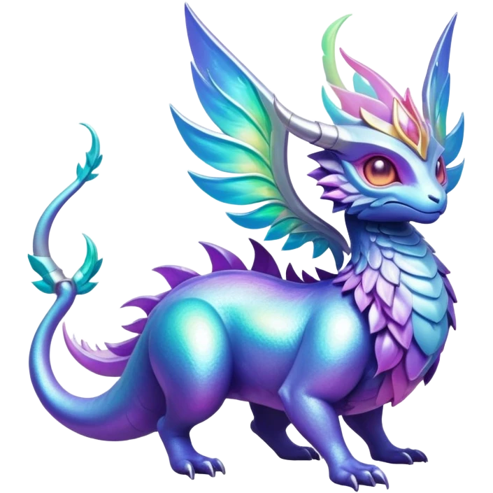 Epic divine legendary complex detailed iridescent gradients aesthetic-Fakémon-creature-scenery emoji