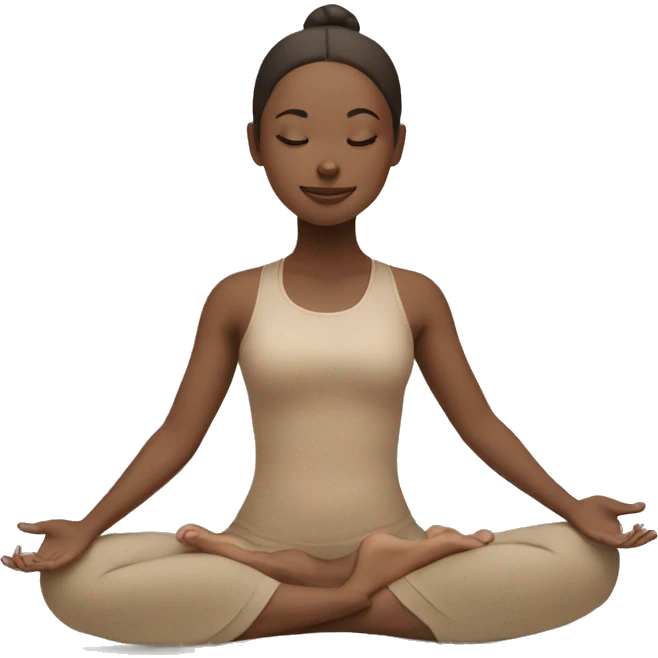Girl doing yoga in beige tones  emoji