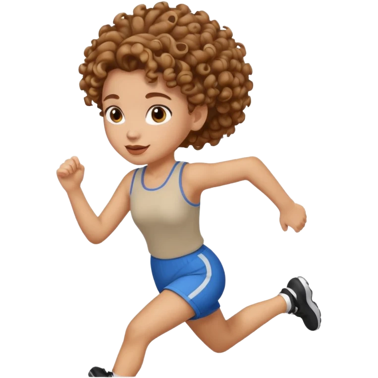  curly 
updo hair brown hair girl running emoji