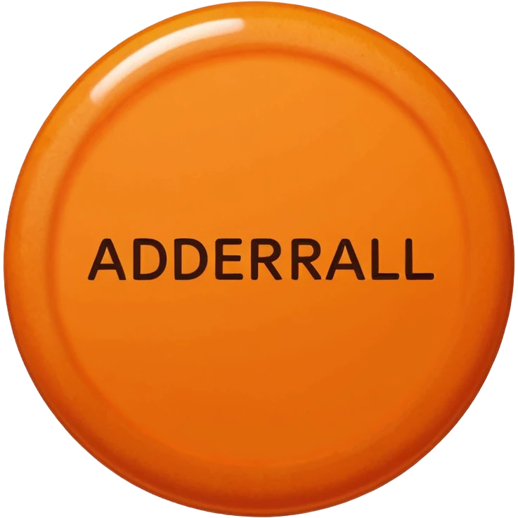 Round orange 30mg adderall with line down center emoji