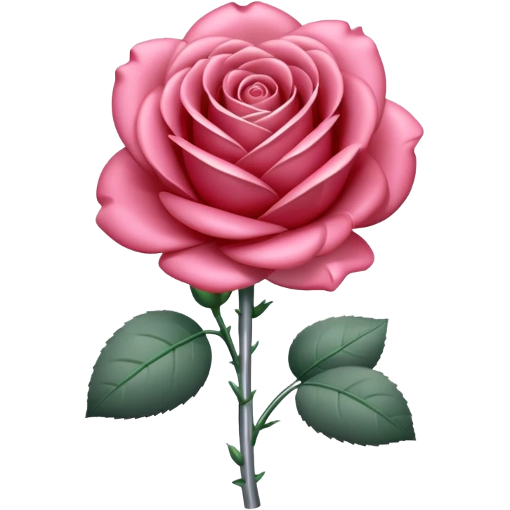 gray metal chrome rose, without green leaves, just flower emoji