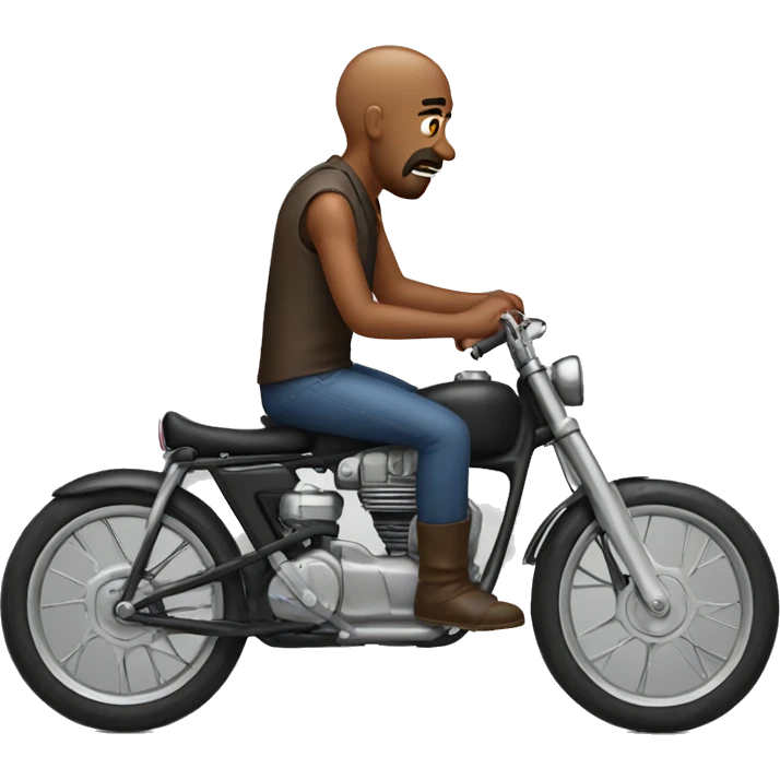 Show man struggling on the bike. Make him middle aged emoji