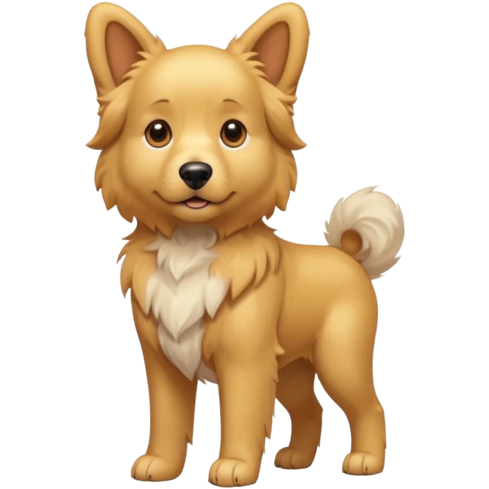 full body of golden dog, front view emoji