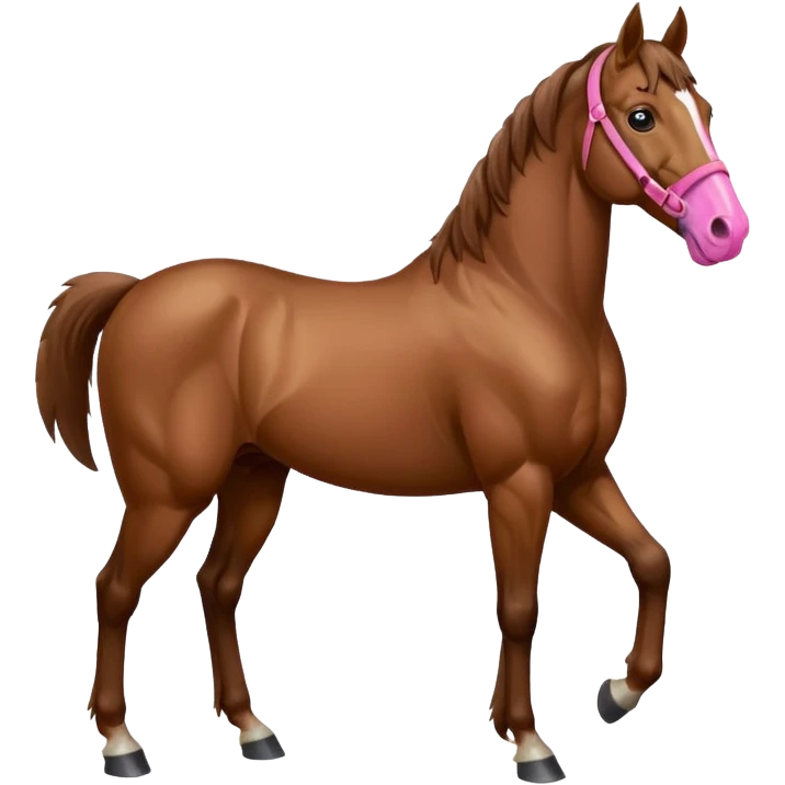 Bay horse with pink nose  emoji