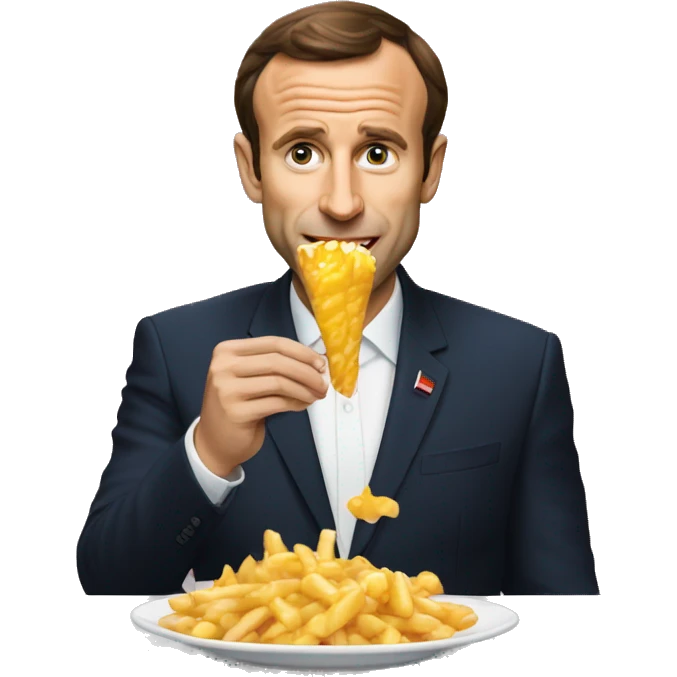 Macron qui mange Poutine emoji