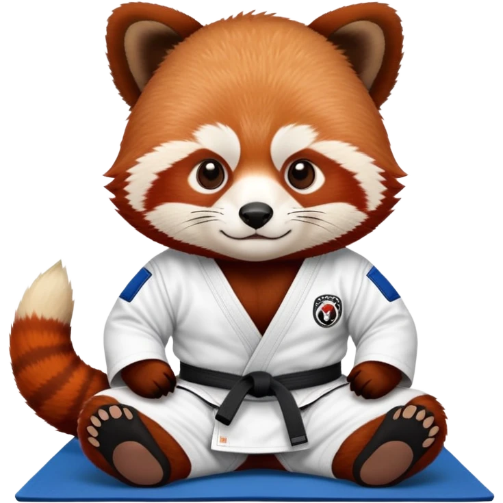 Red panda wearing a jiu jitsu gi emoji