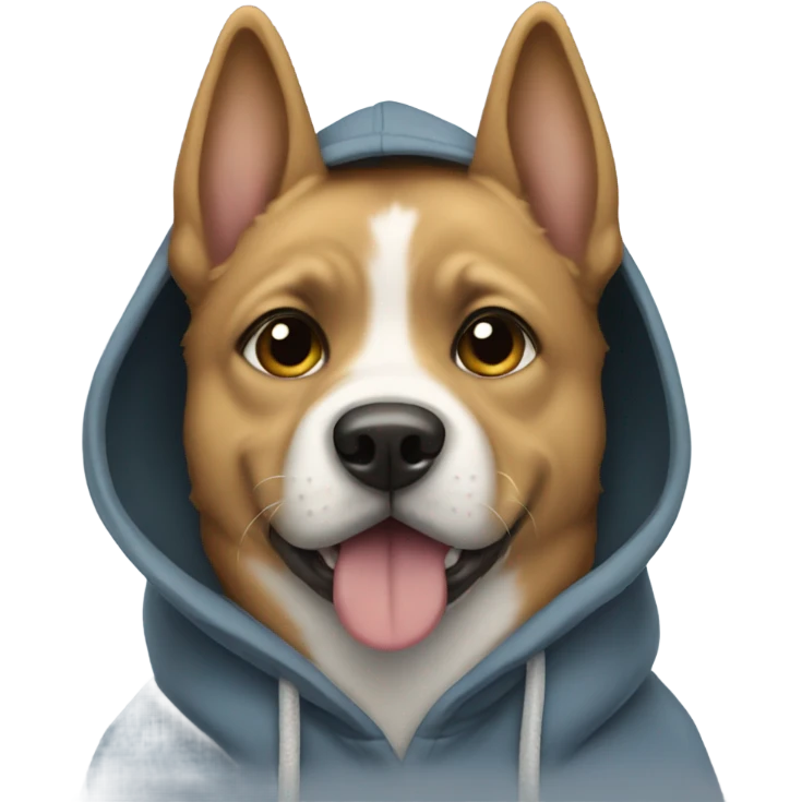 Dog wearing a hoodie emoji