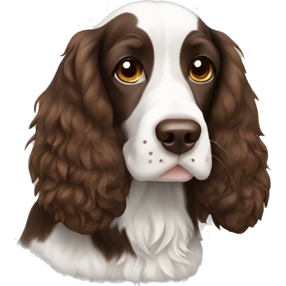 2 white and brown springer spaniel emoji