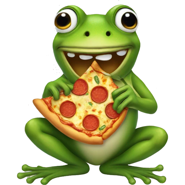 frog eating pizza emoji