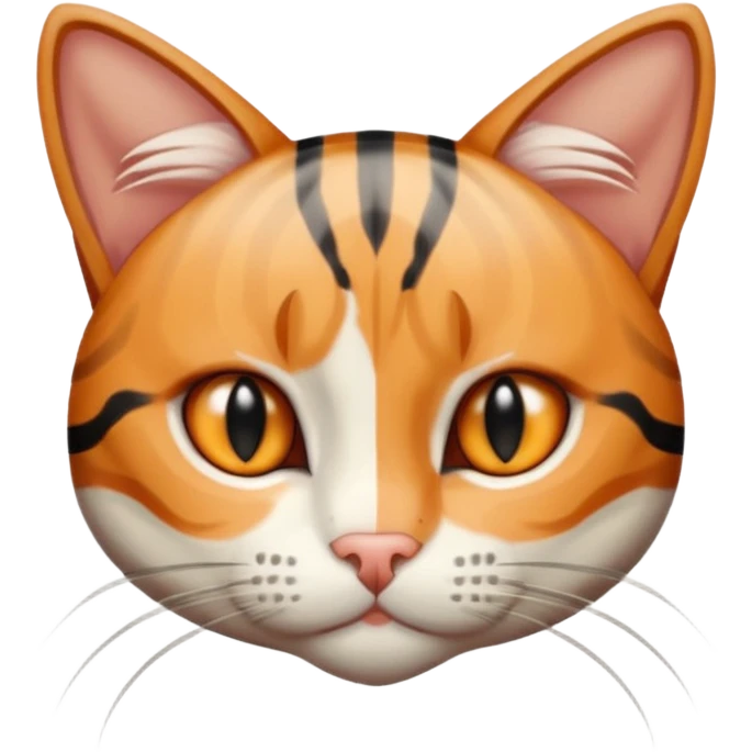 White and orange striped cat with a little black stripes in her emoji