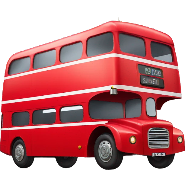 red double decker bus holding shopping bags emoji